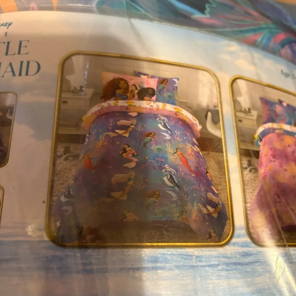 Disney Little Mermaid 7-Piece Full Bed Set Comforter Sheets Pillow Case NEW